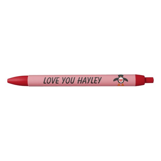Cute Love Heart Penguin Custom Pen (Voorkant)