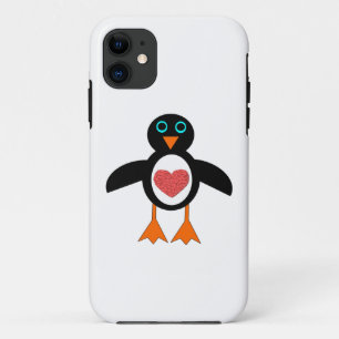 Cute Love Heart Penguin iPhone Case