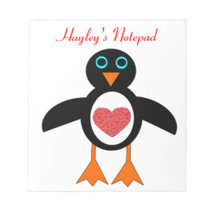 Cute Love Heart Penguin  notebook Notitieblok
