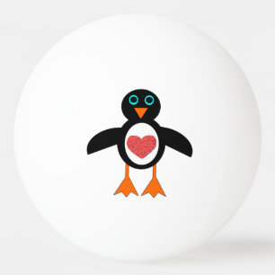 Cute Love Heart Penguin Ping Pong Ball