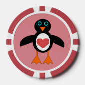 Cute Love Heart Penguin Poker Chips (Voorkant)