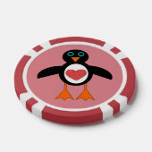 Cute Love Heart Penguin Poker Chips (Enkel)