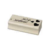 Cute Love Hearts 2 Names Weddenschap Verloving Cus Rubberstempel (Stempel)