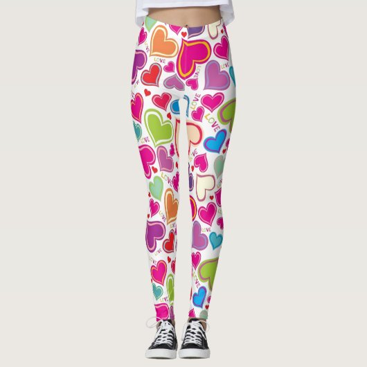 Cute Love Hearts Leggings (Voorkant)