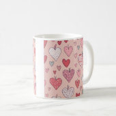Cute Love Hearts Motif Mug Cadeau (Devant droit)