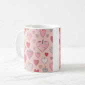Cute Love Hearts Motif Mug Cadeau (Devant gauche)