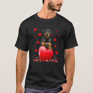 Cute Love Hearts Rottweiler Dog Valentijnse  Puppy T-shirt