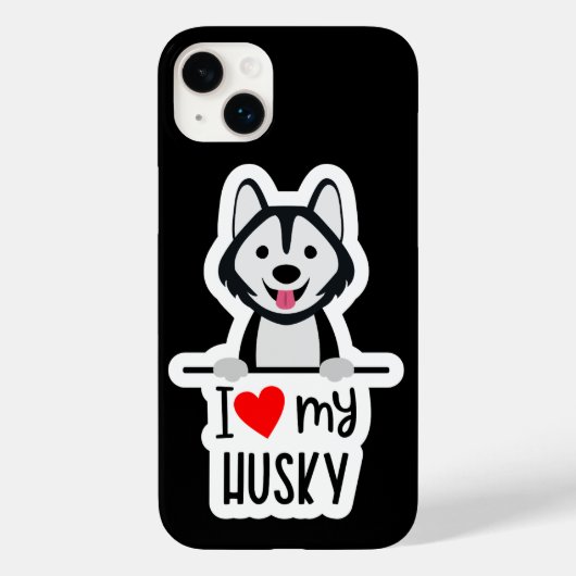 Cute Love Husky Coque-Mate coque iphone (Verso)