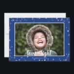 Cute Love & Light Hanoukka Carte photo de vacances<br><div class="desc">Le Carte photo Hanoukka Holiday est élégant et mignon, parfait pour tous vos amis et votre famille en cette période de vacances. Customisez le texte avec votre nom de famille et l'année et échangez la photo pour une photo de vos enfants, de votre animal de compagnie ou de toute la...</div>