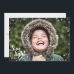 Cute Love & Light Hanoukka Carte photo de vacances<br><div class="desc">Le Carte photo Hanoukka Holiday est élégant et mignon, parfait pour tous vos amis et votre famille en cette période de vacances. Customisez le texte avec votre nom de famille et l'année et échangez la photo pour une photo de vos enfants, de votre animal de compagnie ou de toute la...</div>