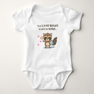 Cute Love Mask Bandit Raccoon for Baby's Romper