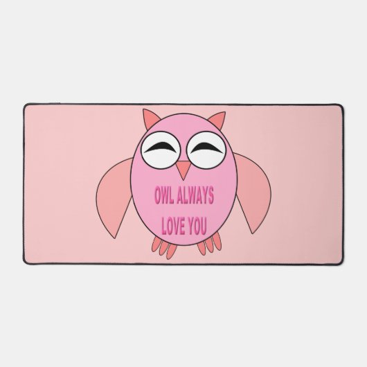Cute Love Message Owl Bureaumat (Voorkant)