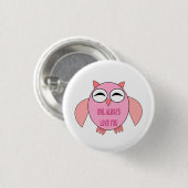 Cute Love Message Owl Button (Voorkant /achterkant)