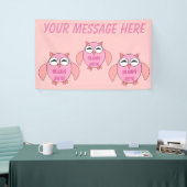 Cute Love Message Owl Custom Banner (Beurs)