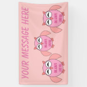 Cute Love Message Owl Custom Banner (Verticaal)