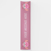 Cute Love Message Owl Custom Banner (Verticaal)