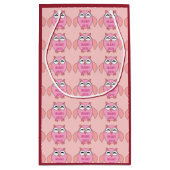 Cute Love Message Owl Custom Cft Bag Klein Cadeauzakje (Achterkant)