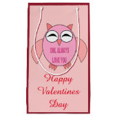 Cute Love Message Owl Custom Cft Bag Klein Cadeauzakje (Voorkant)