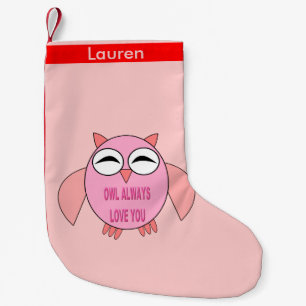 Cute Love Message Owl Custom Kerststop Kleine Kerstsok