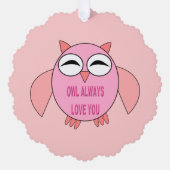 Cute Love Message Owl Custom Ornament Kaart (Voorkant)