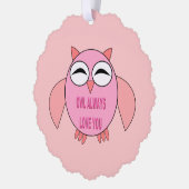 Cute Love Message Owl Custom Ornament Kaart (Links)