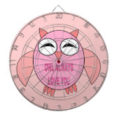 Cute Love Message Owl Dart Board Dartbord (Voorkant)