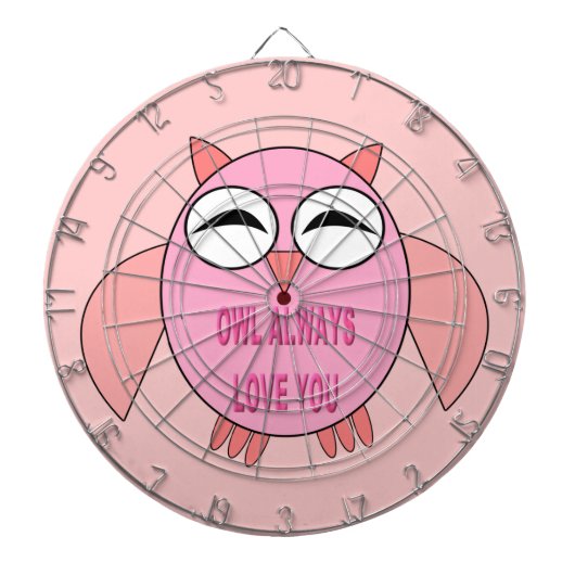 Cute Love Message Owl Dart Board Dartbord (Voorkant)