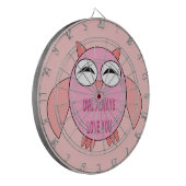 Cute Love Message Owl Dart Board Dartbord (Voorkant Links)