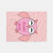 Cute Love Message Owl Fleece Blanket Deken (Voorkant (Horizontaal))