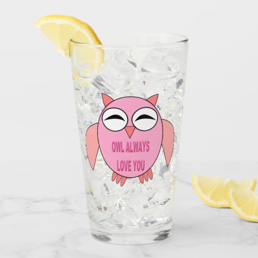 Cute Love Message Owl Glas (Voorkant ijs)