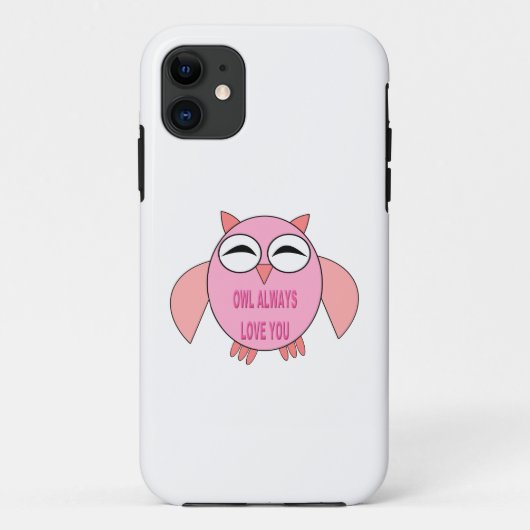 Cute Love Message Owl iPhone Case (Achterkant)