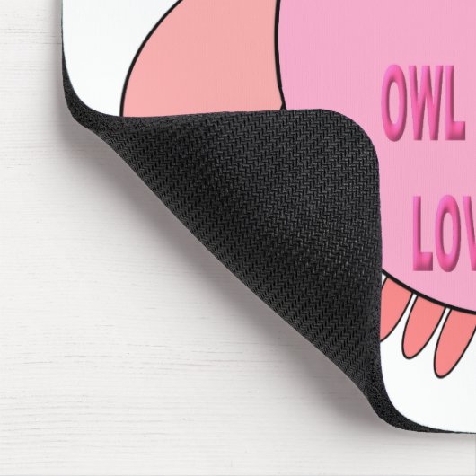 Cute Love Message Owl Mousepad Muismat (Hoek)