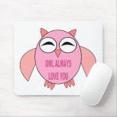 Cute Love Message Owl Mousepad Muismat (Met muis)