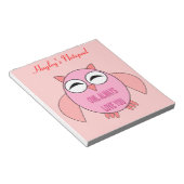Cute Love Message Owl  Notepad Notitieblok (Schuin)