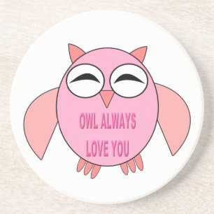 Cute Love Message Owl Onderzetters