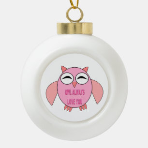 Cute Love Message Owl Ornament