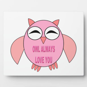 Cute Love Message Owl Plaque Fotoplaat