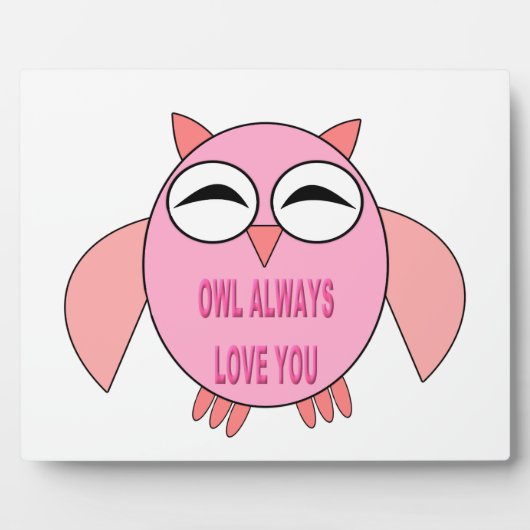 Cute Love Message Owl Plaque Fotoplaat (Voorkant)