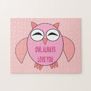 Cute Love Message Owl Puzzle Legpuzzel