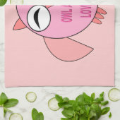 Cute Love Message Owl Serviette de cuisine (Plié)
