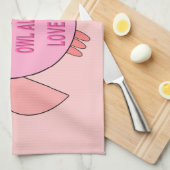 Cute Love Message Owl Serviette de cuisine (Quart Plié)