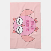 Cute Love Message Owl Serviette de cuisine (Vertical)