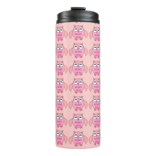 Cute Love Message Owl Thermal Tumbler Thermosbeker