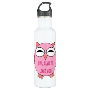 Cute Love Message Owl Waterfles