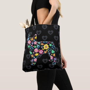 Cute Love My French Bulldog Floral Design Draagtas