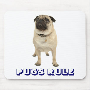 Cute Love Pugs Rule Puppy Dog Mousepad Muismat