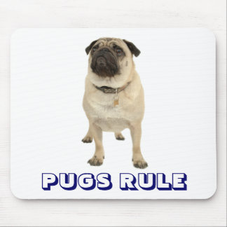 Cute Love Pugs Rule Puppy Dog Mousepad Muismat