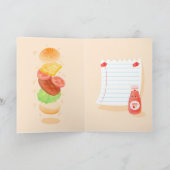 Cute Love pun carte de voeux, hamburger, nourritur (Intérieur)