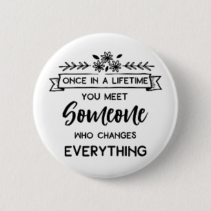 Cute Love Quote Weddending Verloving Bride Ronde Button 5,7 Cm