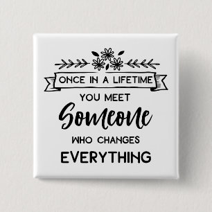Cute Love Quote Weddending Verloving Bride Vierkante Button 5,1 Cm